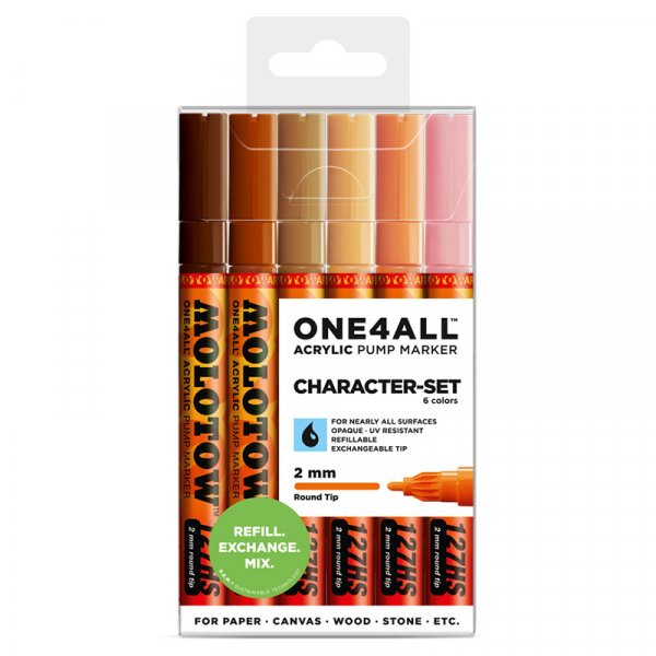 Acrylstiften One4All 2 mm karakters - 6 pennen