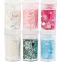 Glitter en pailletten - pastelkleuren - 6 x 5 gr