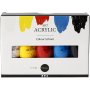 Pigment Art Acrylic - mengkleuren - basiskleuren - zijdeglans - 5 x 75 ml