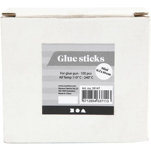 Lijmsticks voor mini lijmpistool - goud - groen - rood - zilver - glitter - L10 cm - 100 stuks Lijmsticks voor mini lijmpistool - goud - groen - rood - zilver - glitter - L10 cm - 100 stuks