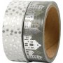 Washite tape - zilver - huisjes en stippen - folie - 2 x 4 m