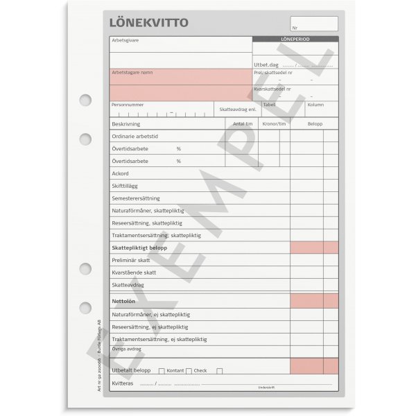 Salarisbon - A5 met 1 exemplaar