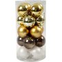 Kerstboomballen - goudkleurig - 6 cm - 20 st