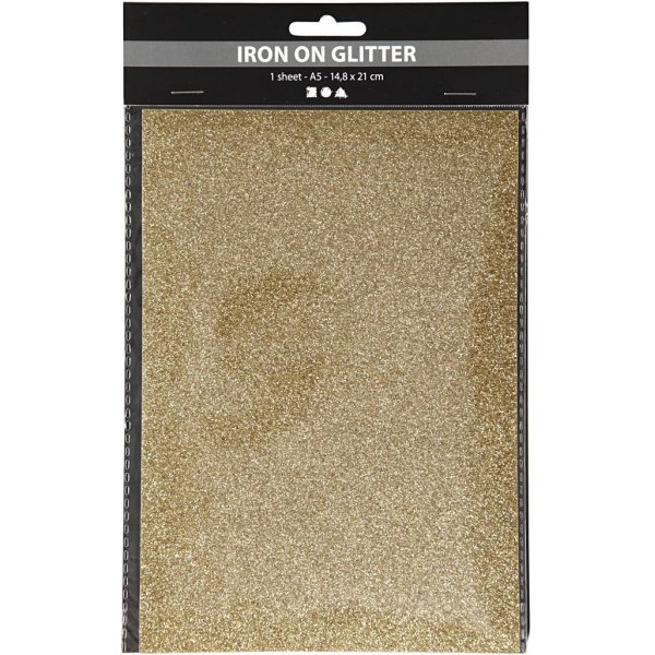 Strijkstof - goud - glitter - A5 Strijkstof - goud - glitter - A5