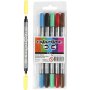 Colortime Dubbele marker - standaardkleuren - 6 st
