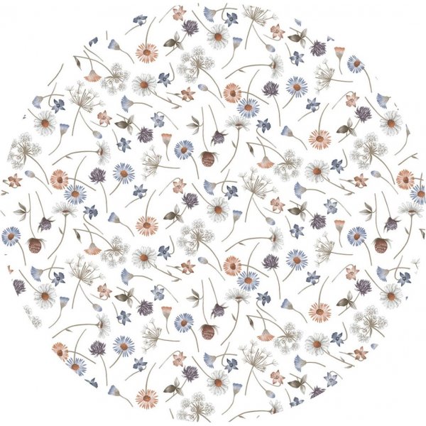 Dekzeil PVC Rond Kleine Bloem - Blauw