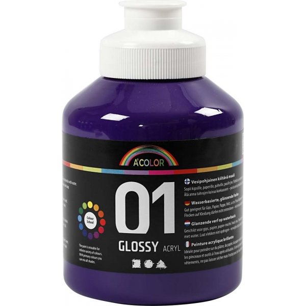 Schoolverf - Acryl - violet - glanzend - 500 ml