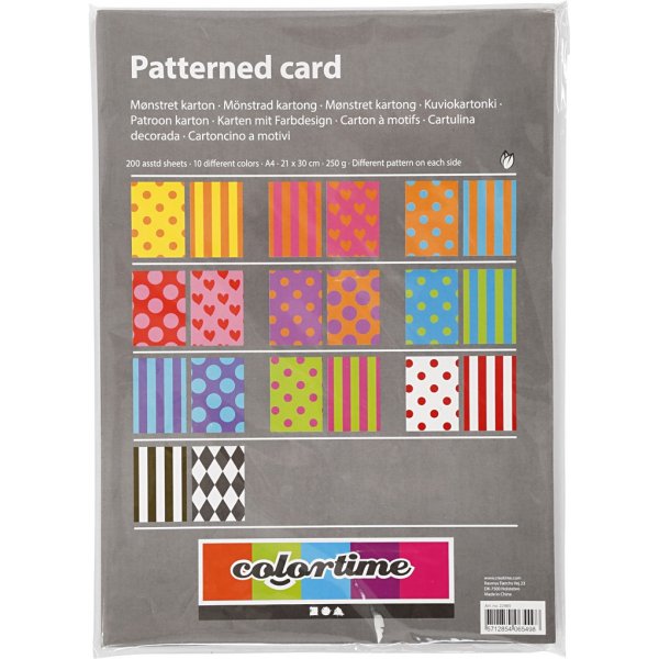 Patroonkarton - gemengde kleuren - A4 - 200 vellen