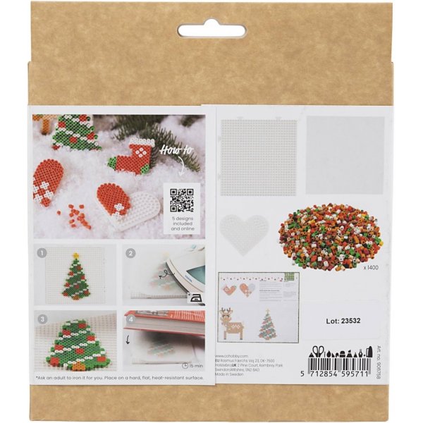 DIY Kit NABBI BioBeads - Kerstman - Kerstsok - Kersthart - Kerstboom en rendier