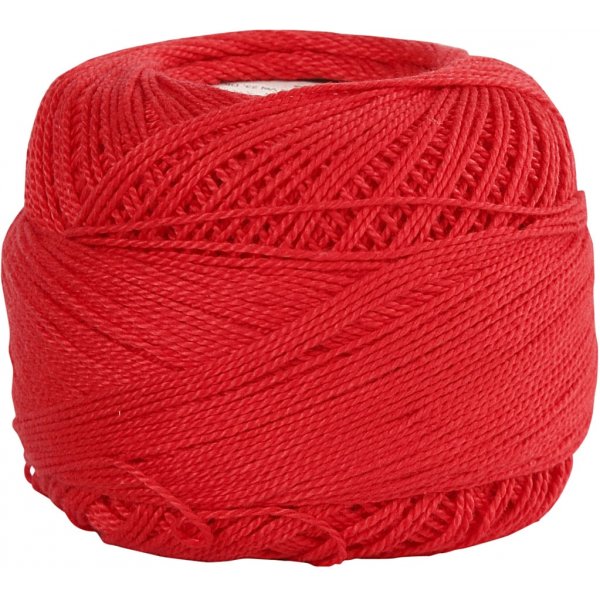 Gemerceriseerd katoengaren - rood - 20 gr