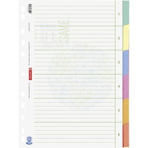 Index tot ringband - 6 tabs - Milieu (A4) Index tot ringband - 6 tabs - Milieu (A4)