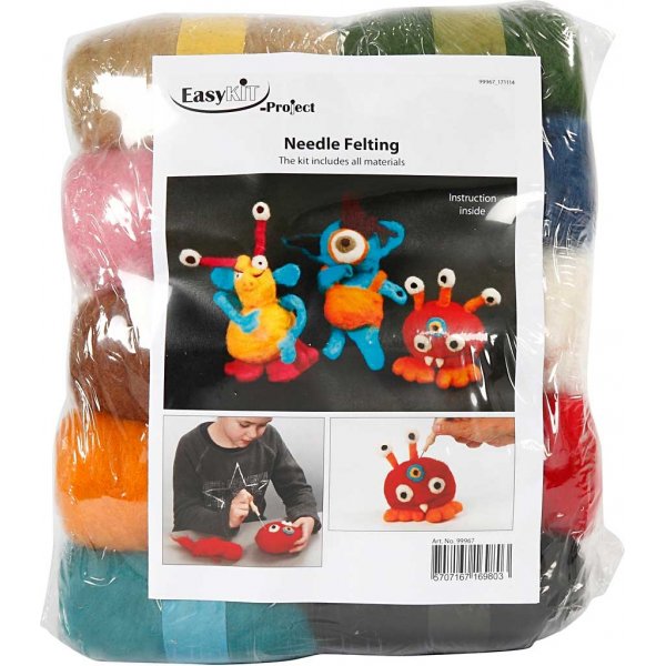 Naaldvilten - startset - gemengde kleuren Naaldvilten - startset - gemengde kleuren