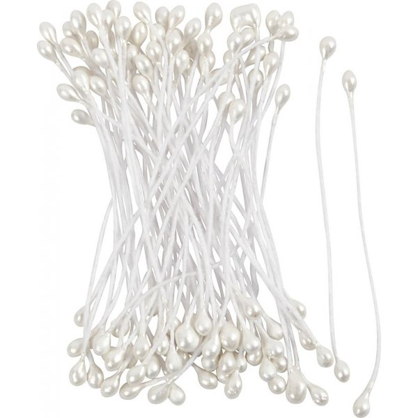 Stamper voor Bloemen - Wit - Parelmoer - 100 st