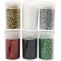 Glitter - gemengde kleuren - 6 x 5 gr
