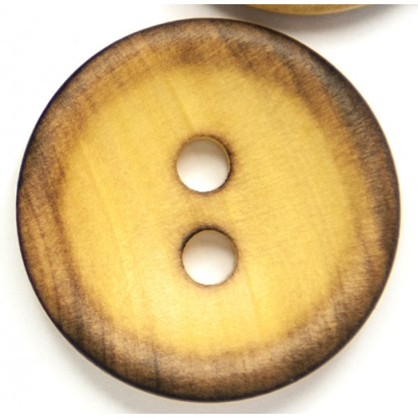 Knoop Rond 2-gaats 17 mm 5st - Hout Donkere rand