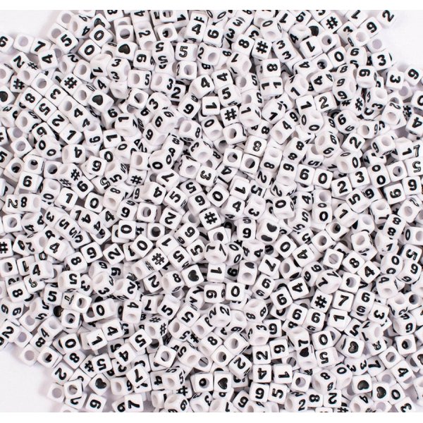 Kunststof kralen Cijfers - 300 st