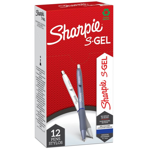 Balpen Sharpie S-Gel Fashion - 0,7 mm - 12-pack