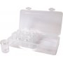 Opbergdoos 26 x 13 x 6 cm, 2 vakken met 9 ronde potten