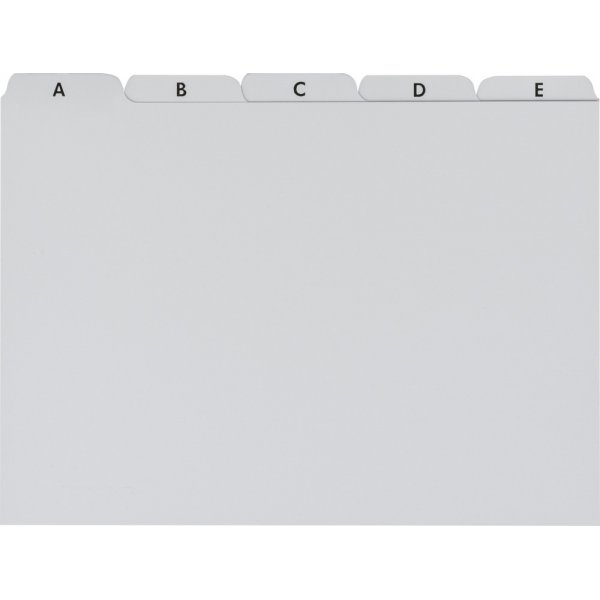 Schrijfkaart - A5 register - grijs plastic
