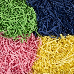 Papierstroken 25-30 cm x 3 mm Blauw Groen Roze Geel 4x50 g