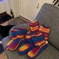 Klant imago Vikinggaren Natuurlijk garen 50g - Rood/Paars/Geel (640)