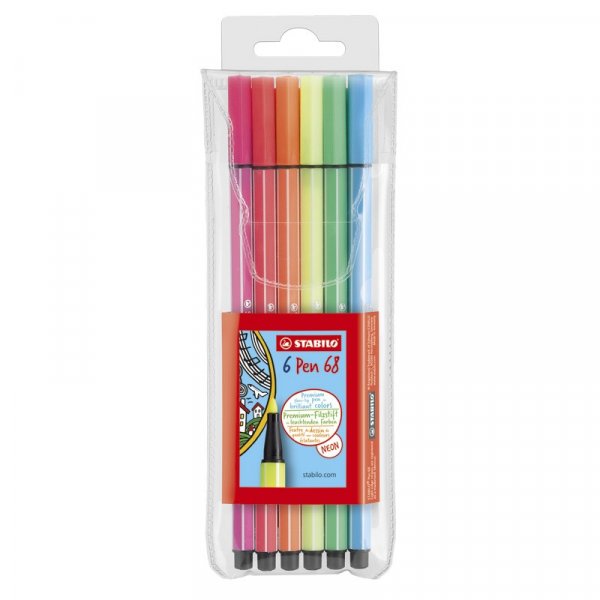 Vezelpen Pen 68 6-pack - Neon