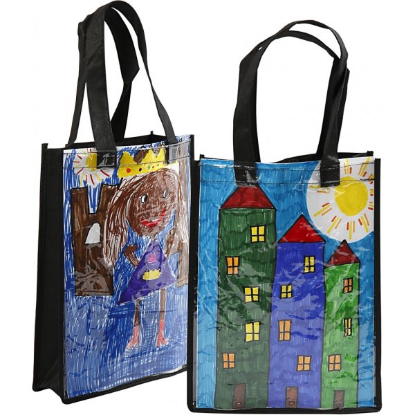 Tas met kunststof voorkant - zwart Tas met kunststof voorkant - zwart