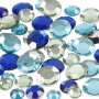 Strasstenen - blauw/groene harmonie - Rond - 6+9+12 mm - 360 st