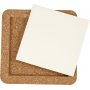 Onderzetters met kurkframe - wit - 2 st