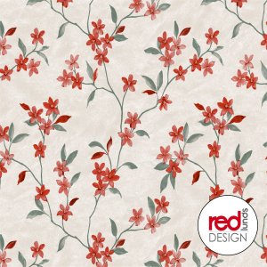 Oliezeil met bloesemmotief - Rood Oliezeil met bloesemmotief - Rood