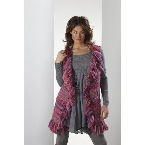 Breipatroon - Lang vest met franjes