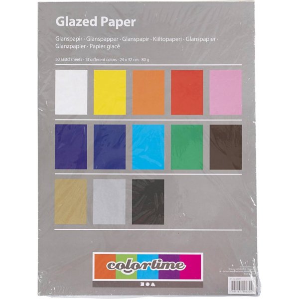 Glanzend papier - gemengde kleuren - 50 vellen Glanzend papier - gemengde kleuren - 50 vellen