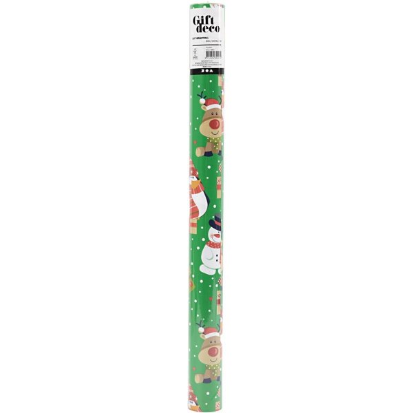 Cadeaupapier - groen - Kerstmotief - 5 meter Cadeaupapier - groen - Kerstmotief - 5 meter