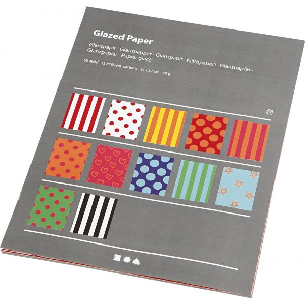 Glanzend papier - gemengde kleuren - Patroon - 50 vellen Glanzend papier - gemengde kleuren - Patroon - 50 vellen