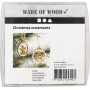 Houten ornamenten - Kerstthema - 24 st