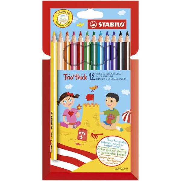 Kleurpotloden Trio Dik - 12-pack