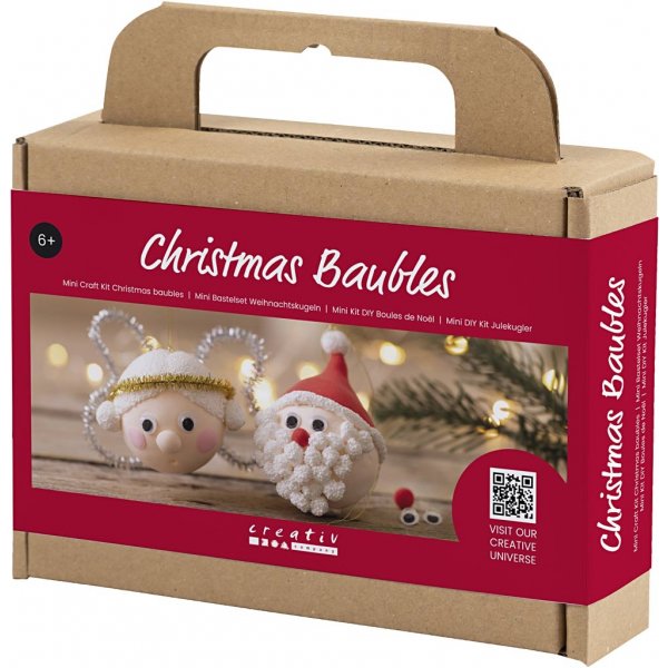 Mini DIY Kit Kerstboomballen - Kerstman en engel Mini DIY Kit Kerstboomballen - Kerstman en engel