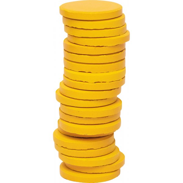Kleur pucks  30 mm - warm geel - 20 st