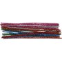Pijpenrager - 6 mm sterke kleuren - glitter - 24 st