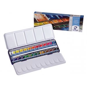 Van Gogh aquarelset in metalen doosje ½ kopje (24 kleuren) Van Gogh aquarelset in metalen doosje ½ kopje (24 kleuren)