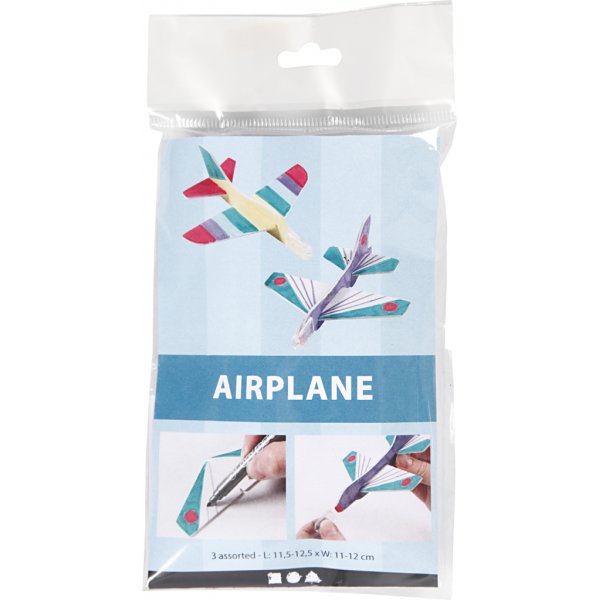 Vliegtuig - wit - 3 st