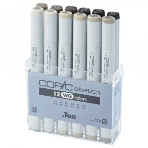 Copic Sketch set - 12 pennen - Warm Grijs Copic Sketch set - 12 pennen - Warm Grijs