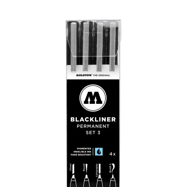 Fineliner - Molotow - NIEUW Basic blackliner - Set NO.3 - 4 st
