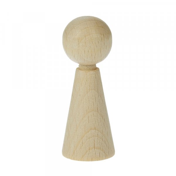 Conisch houten figuur 23 x H 60 mm - gebleekt 3 st.