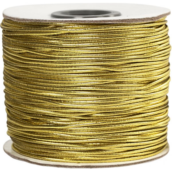 Elastisch koord 1 mm - goud metallic - 100 m Elastisch koord 1 mm - goud metallic - 100 m