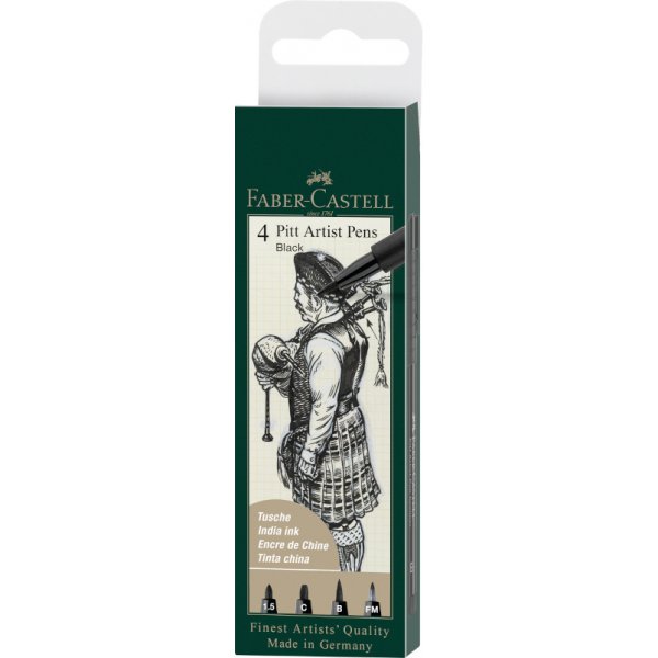 Tekenpennenset - Faber-Castell - Pitt Artist - Kleur 199 - 4 pennen