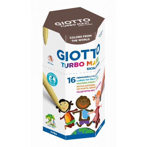 Markeerstiften Giotto Turbo Maxi Huidskleur - 16-pack