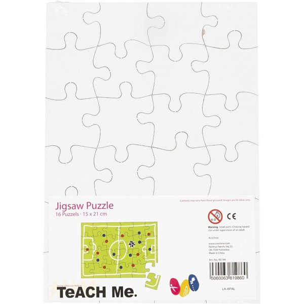 Puzzel - wit - 15 x 21 cm - 16 st Puzzel - wit - 15 x 21 cm - 16 st