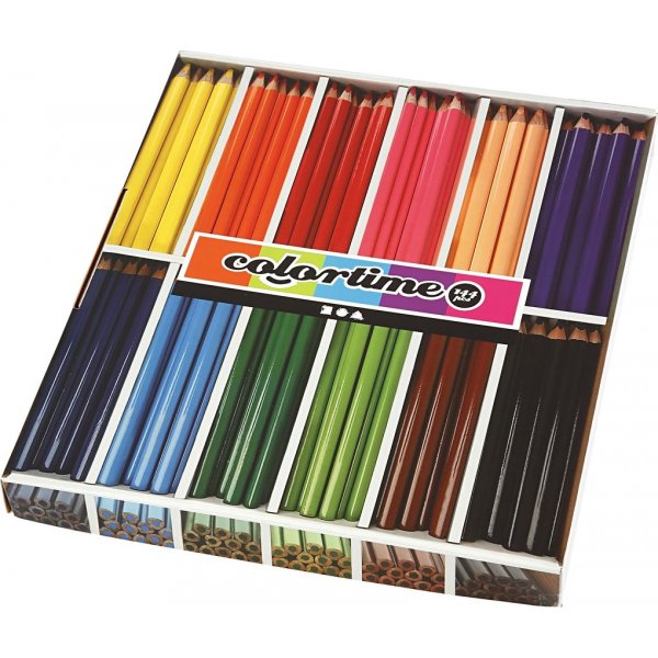 Colortime Kleurpotloden - gemengde kleuren - JUMBO - 12 x 12 st
