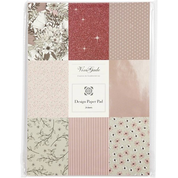 Vivi Gade designpapier in blokken - beige/roze - 24 vellen Vivi Gade designpapier in blokken - beige/roze - 24 vellen
